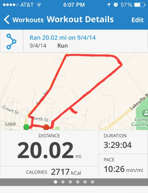 20 Mile Training Run Accomplished.